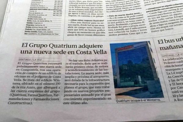 El Grupo Quatrium en La Voz de Galicia