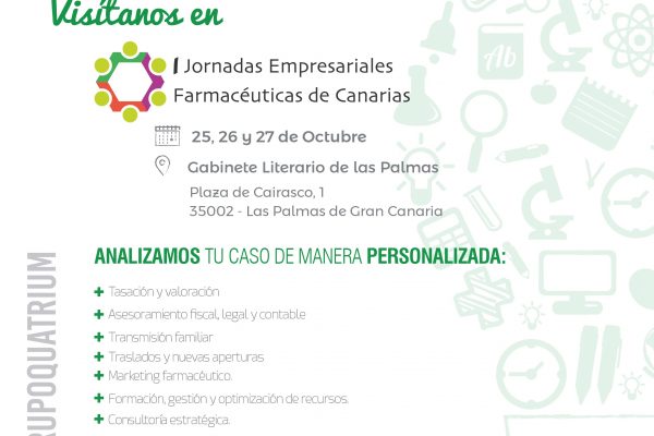 Farmaquatrium estará presente en las Jornadas Empresariales Farmacéuticas de Canarias