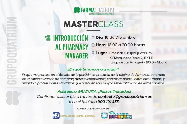 Curso intensivo formativo de Pharmacy Manager en Madrid
