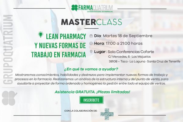 Masterclass: Lean Pharmacy y nuevas formas de trabajo en farmacia