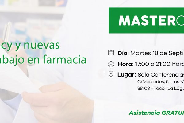 Últimas plazas para la Master Class gratuita en Tenerife sobre nuevas formas de trabajo en la Oficina de Farmacia