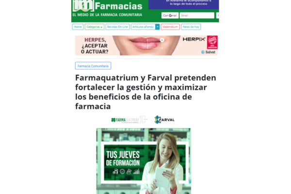 FarmaQuatrium y FARVAL pretenden fortalecer la gestión y maximizar los beneficios de la oficina de farmacia