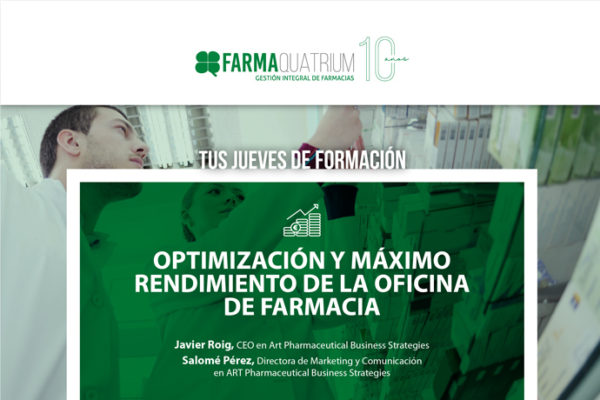 Vuelven «Tus Jueves de Formación» con nuevas claves para optimizar y maximizar los beneficios de la oficina de farmacia