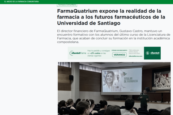 IM Farmacias | FarmaQuatrium expone la realidad de la farmacia a los futuros farmacéuticos de la Universidad de Santiago
